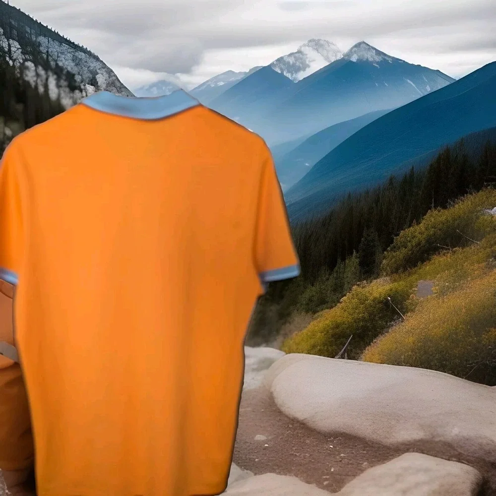 NikeDri Fit Exc‎ Golf Polo Shirt Men's Size Large Orange And Gray